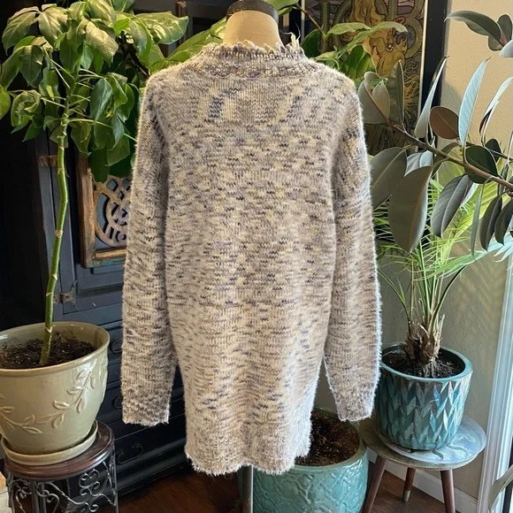 Anthropologie Frayed Confetti Oversized sweater
